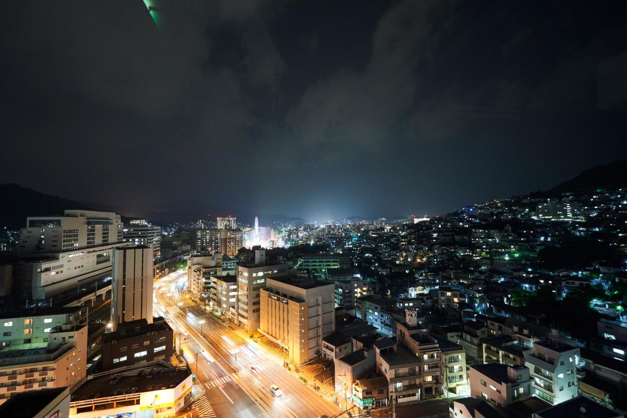 The Global View Nagasaki Hotel Exterior photo View of the city at night
